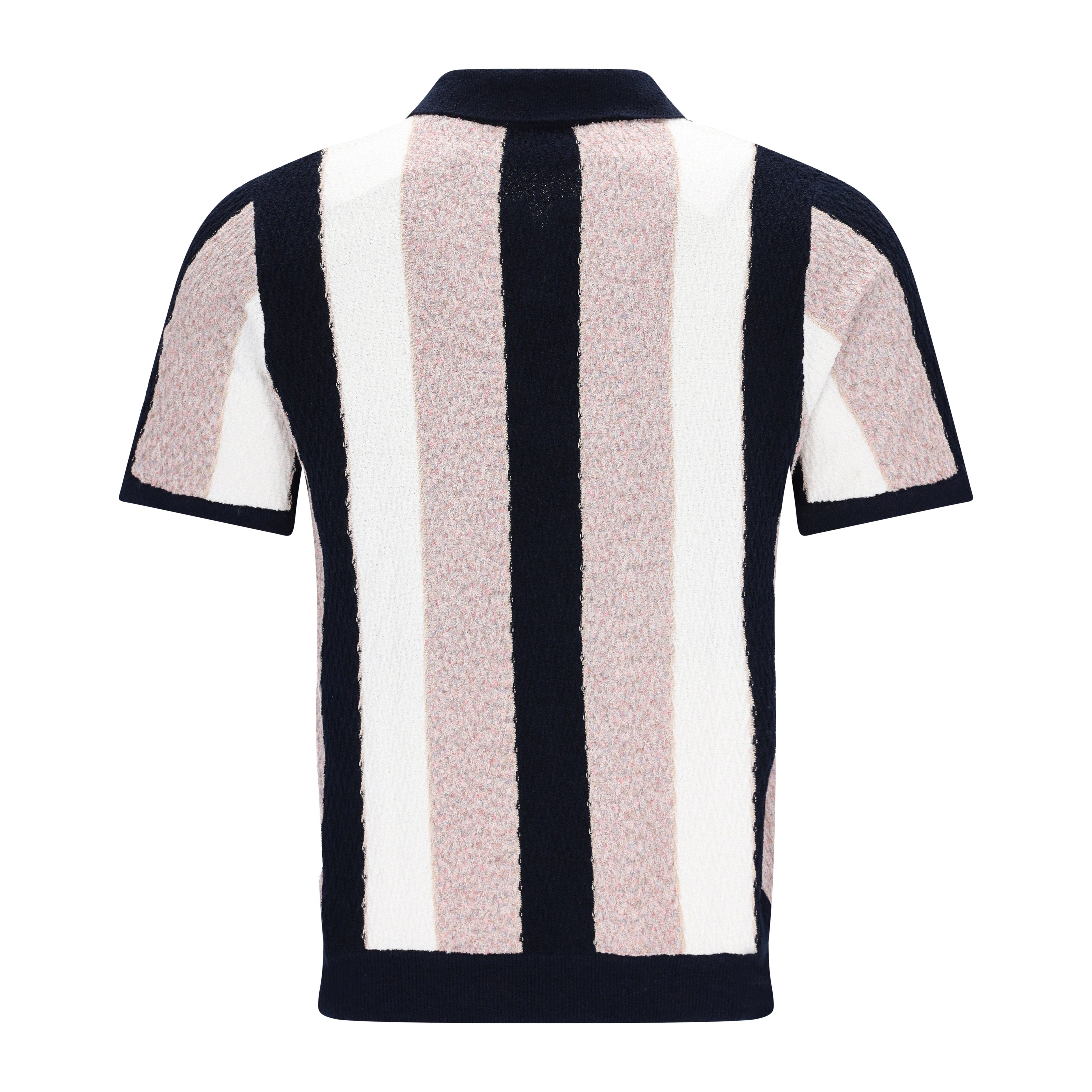 Knitted Vertical Stripe Bouclé Poloshirt PERNELL