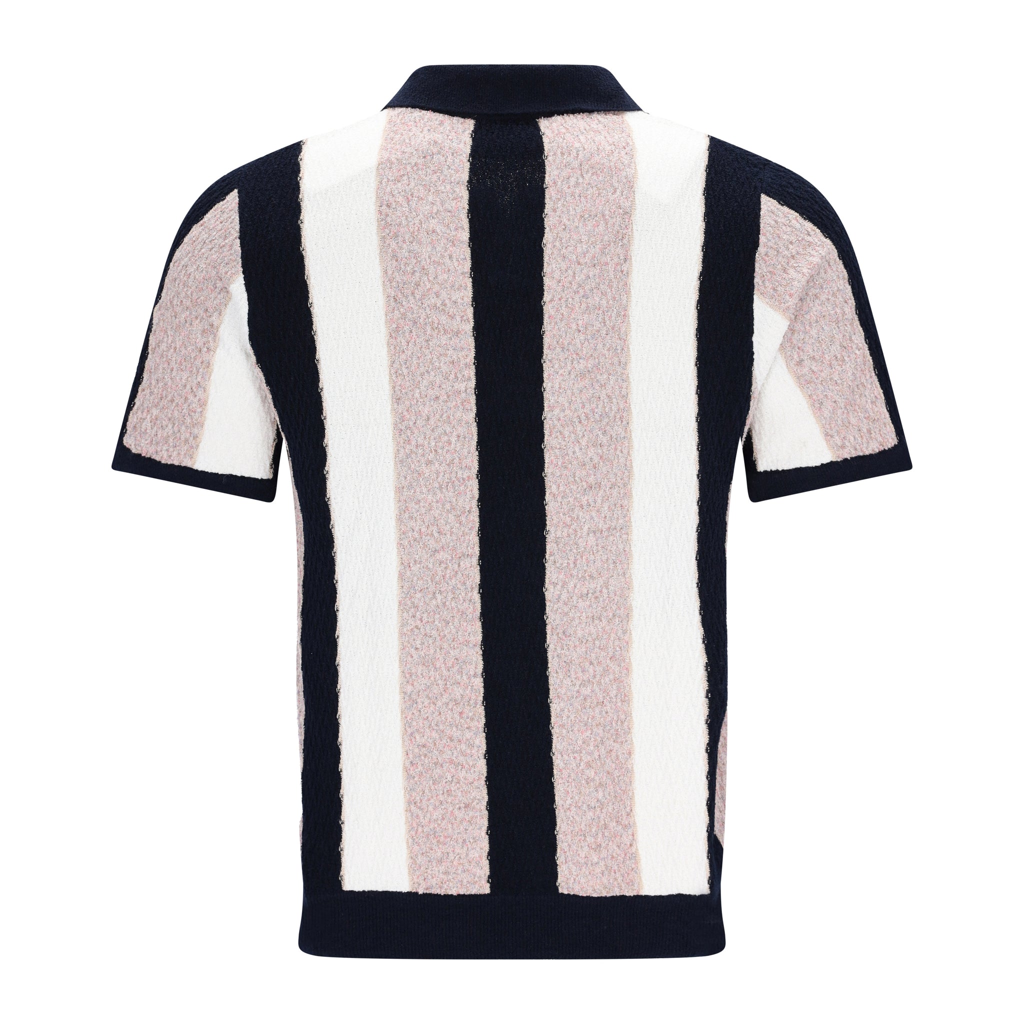 Knitted Vertical Stripe Bouclé Poloshirt PERNELL