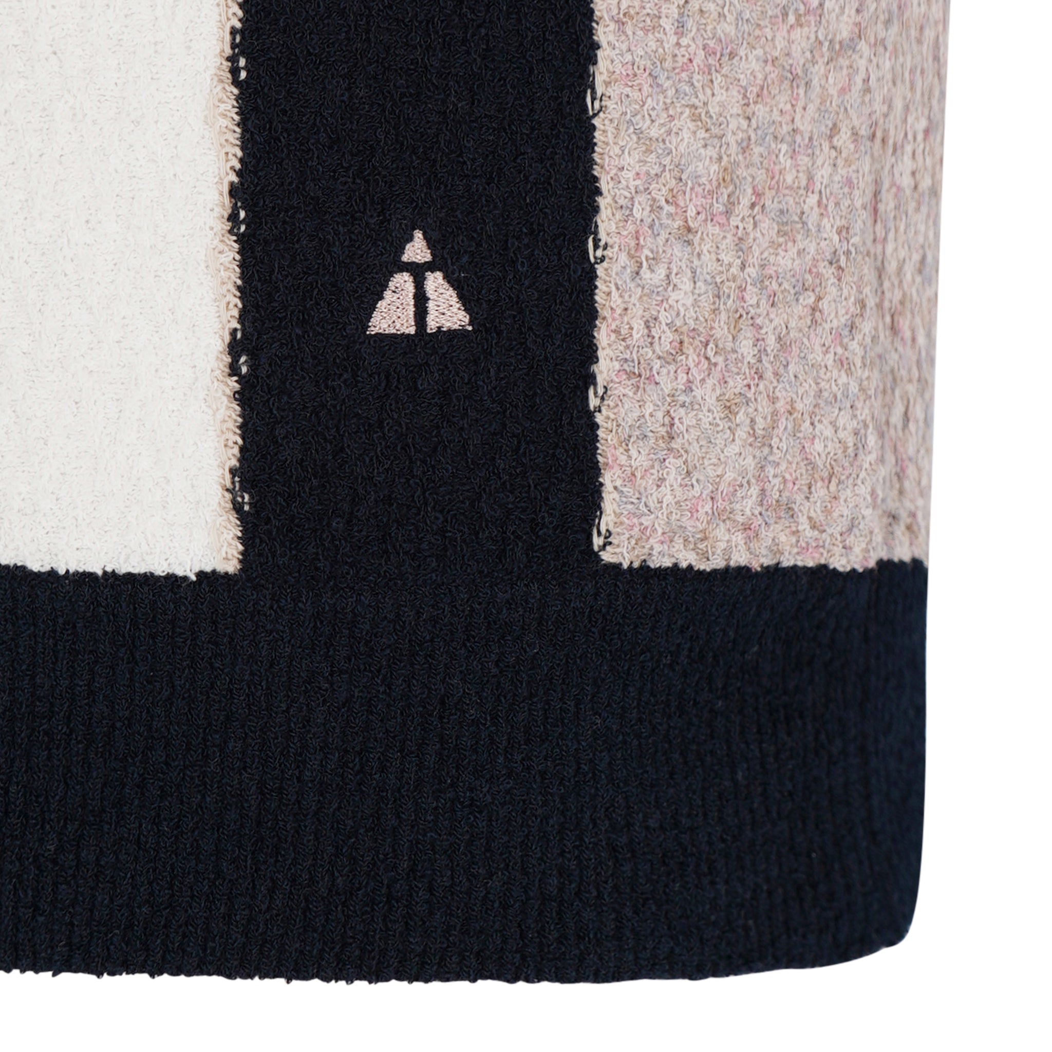 Knitted Vertical Stripe Bouclé Poloshirt PERNELL