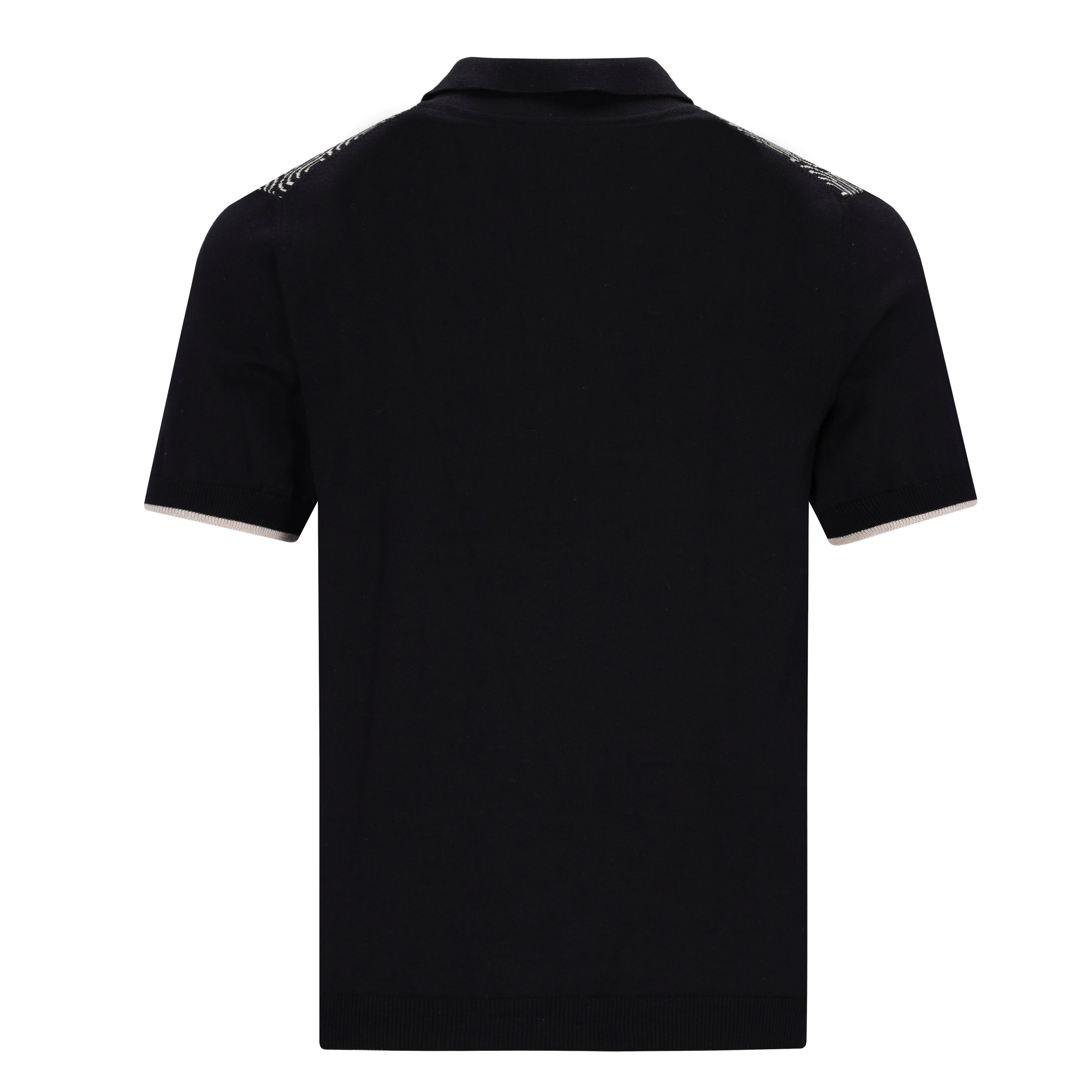 Knitted Button Through Op-Art Jacquard Poloshirt MATTEO