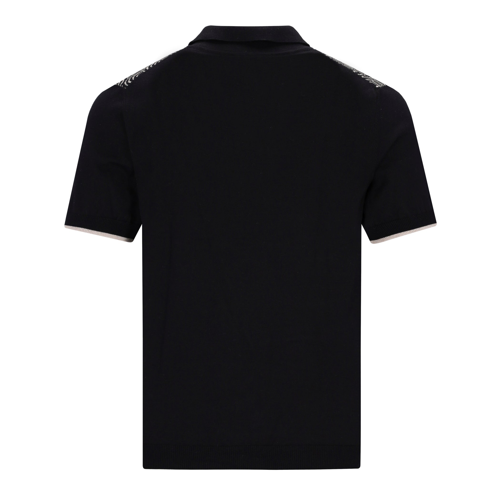 Knitted Button Through Op-Art Jacquard Poloshirt MATTEO
