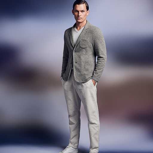 TOM RIPLEY im Outfit mit Sweatblazer und V-neck-Pullover.