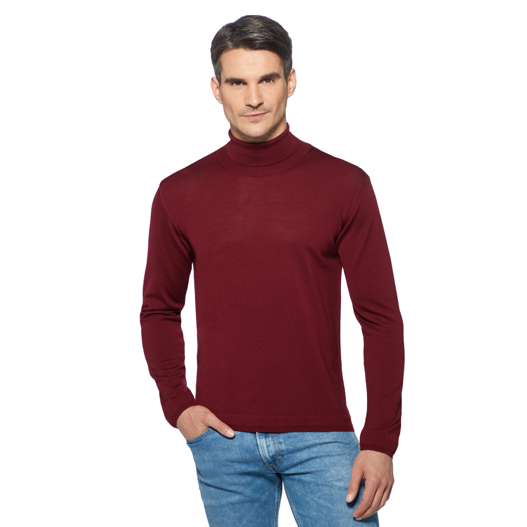 Essential Roll-neck Pullover PETER Artikelnummer: T1006-359 Farbe: Barolo Vorderseite