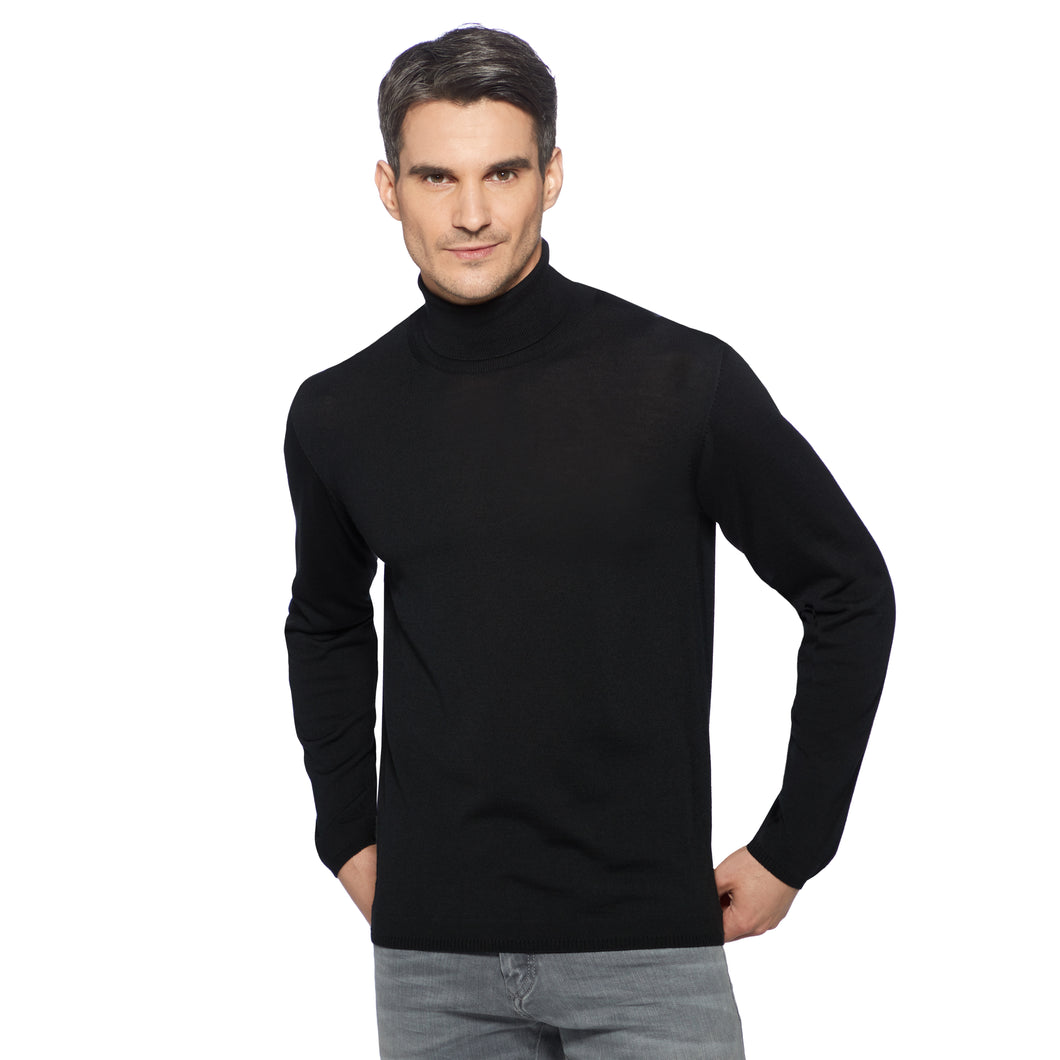 Essential Roll-neck Pullover PETER Artikelnummer: T1006-100 Farbe: Schwarz Vorderseite