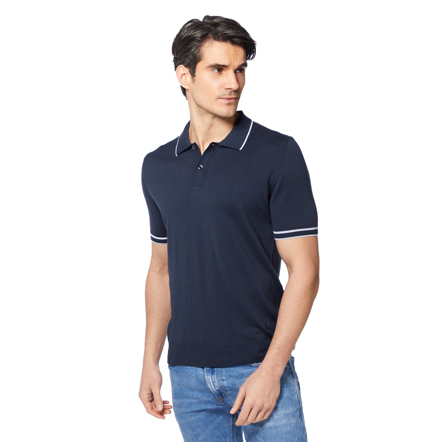 Tipped knitted polo ERNO