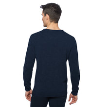 Load image into Gallery viewer, Crew-neck Pure Cashmere Pullover AVE Artikelnummer: T1070-672 Farbe: Marineblau Rückseite
