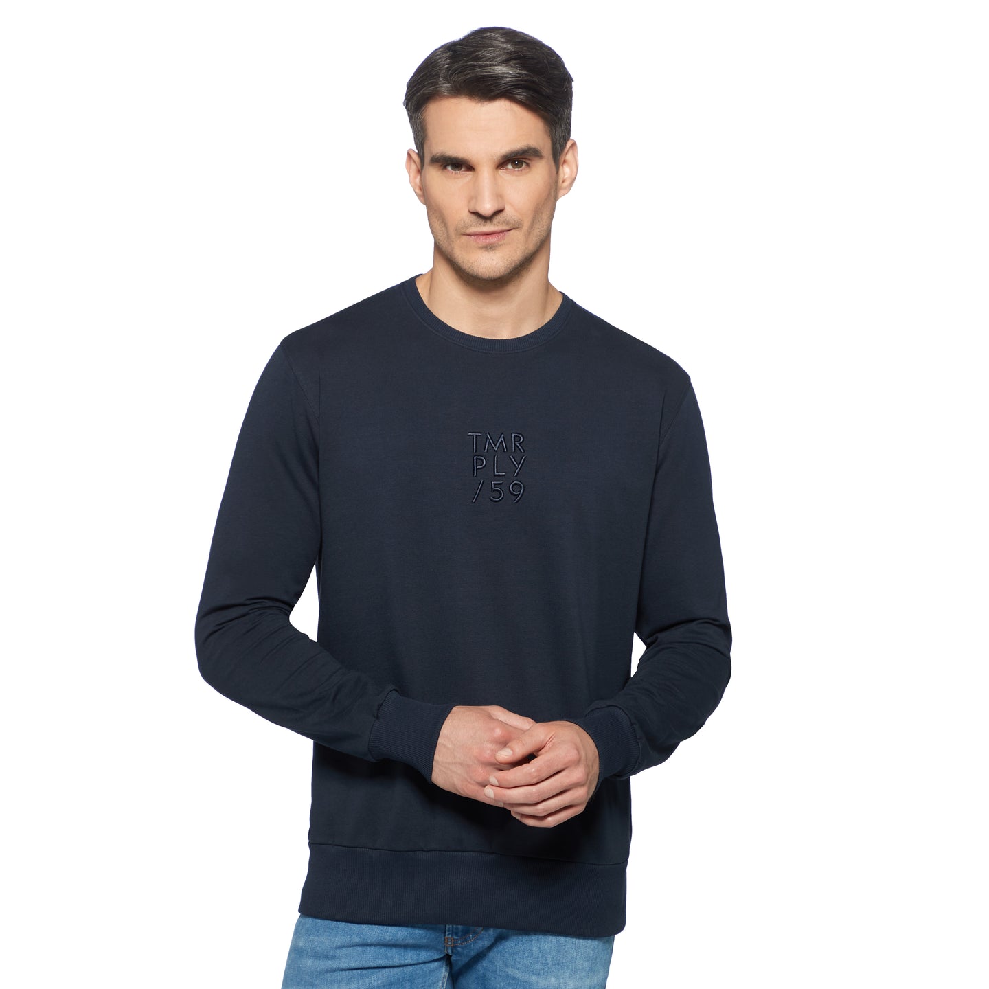 Essential Crew-neck Sweatshirt ONOFRIO Artikelnummer: T1085-672 Farbe: Marineblau Vorderseite