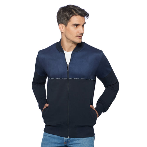 Zipped Blouson-Sweatjacke MASSIMO Artikelnummer: T1086-672 Farbe: Marineblau Vorderseite