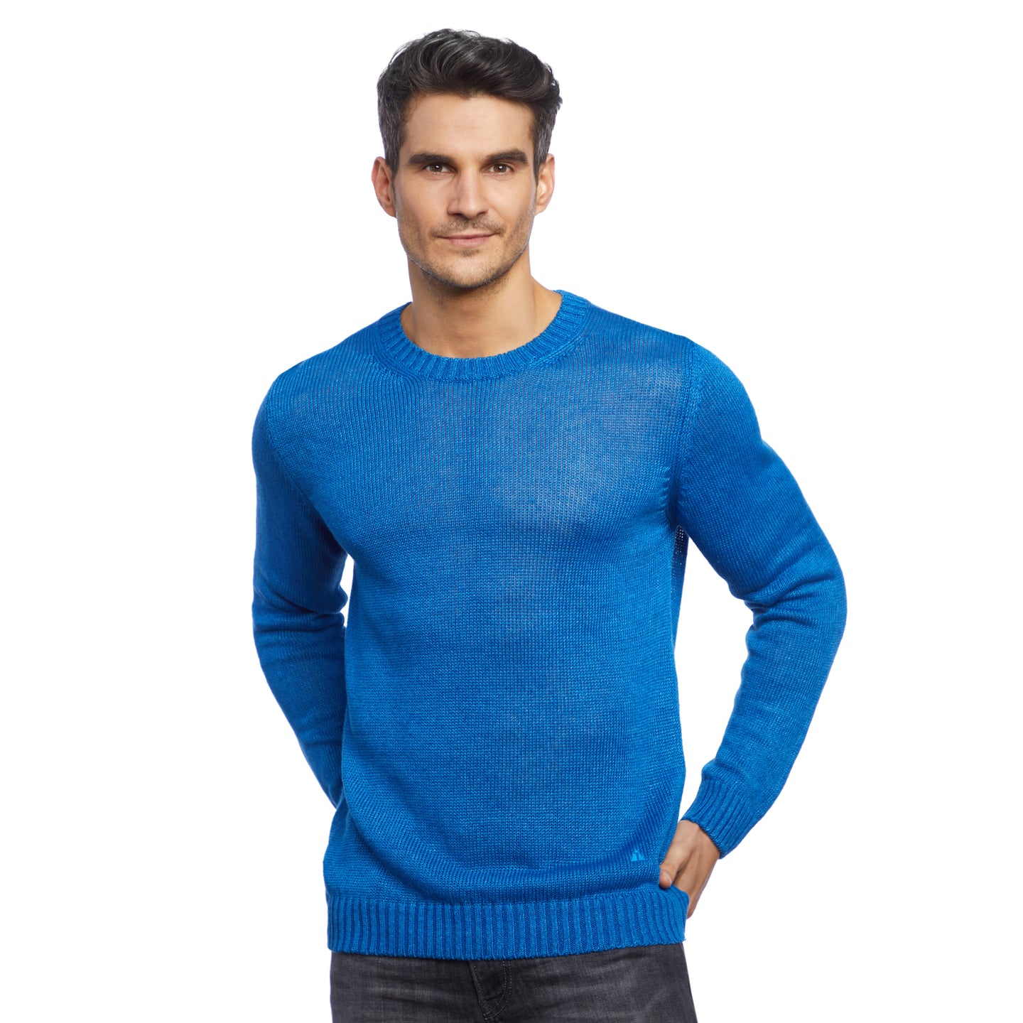 Crew-neck rib knit sweater IVANO