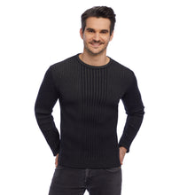 Load image into Gallery viewer, Crew-neck sweater 2-tone rib LUCA
